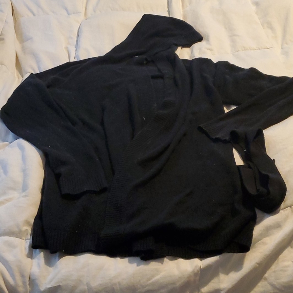 New York & Company Bkack Sweater Cardigan Large